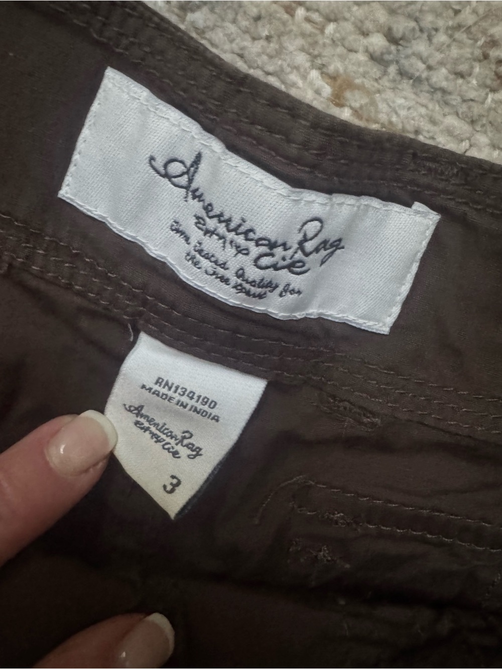 American Rag LOT sz 3 cargo Utility Shorts - Green, khaki, Brown, Dark Brown - Picture 4 of 7